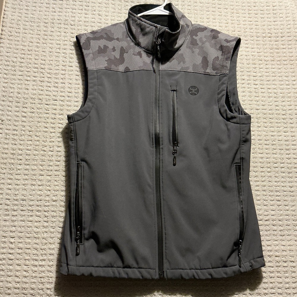 Hooey Jackson Soft She'll Vest Dark Gray M Camo Shoulders